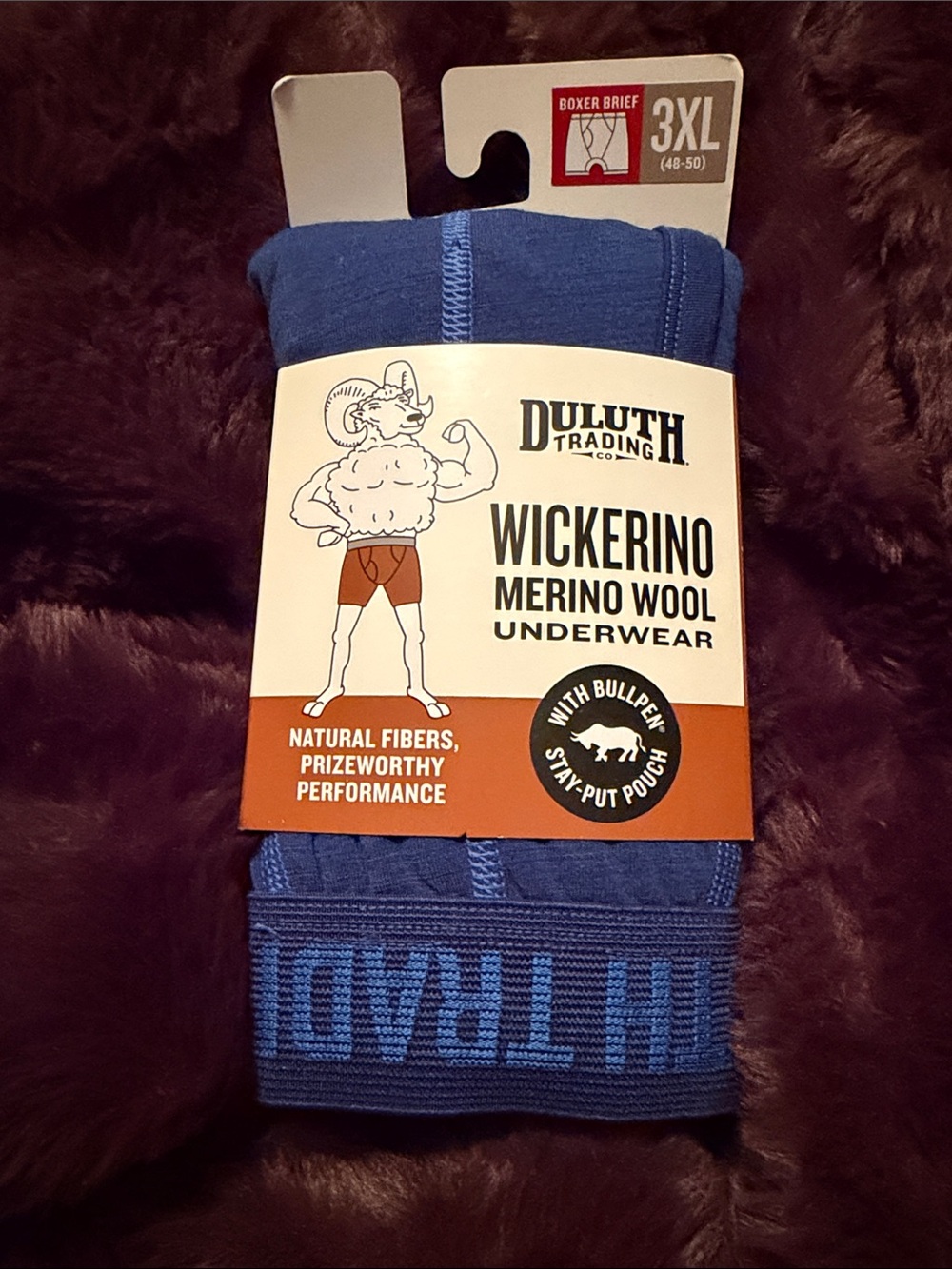 Duluth Trading Co Wickerino Merino Wool Boxer Briefs - Blue